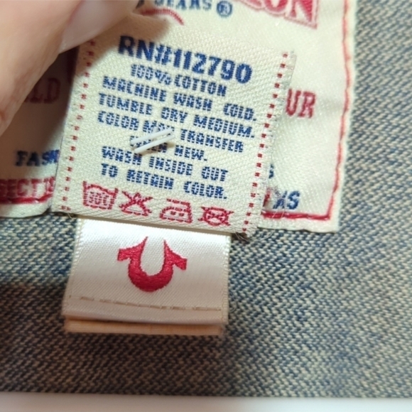 True Religion Jimmy Distressed Denim Jacket Size XS - Picture 2 of 8